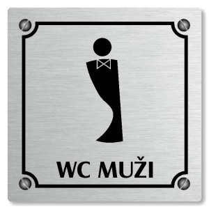 WC muži, 100x100mm, stříbrná, Kansas